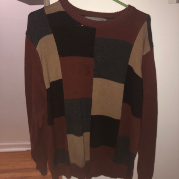 Oscar De La Renta Color Block Mens Crewneck Pullover Sweater XL - Picture 2 of 5